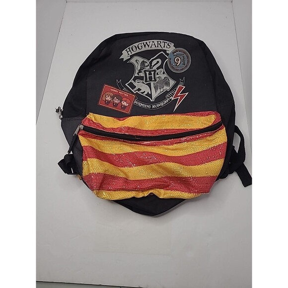 Harry Potter Hogwarts Backpack Book Bag School Bag Black Red Bag Storage - Picture 1 of 9